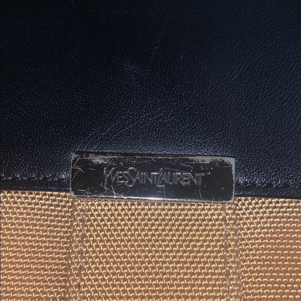Vintage Yves Saint Laurent Black and Tan Tote Bag GUC YSL - Picture 11 of 16